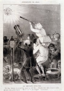Los aficionados al Eclipse - Grabado de Daumier, en 