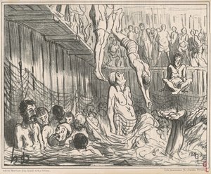 Los baños a cuatro centavos de Honoré Daumier