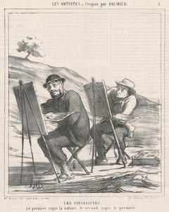 Los paisajistas. El primero copia la naturaleza de Honoré Daumier