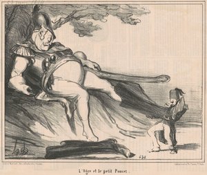 El ogro y el pequeño Pulgarcito de Honoré Daumier