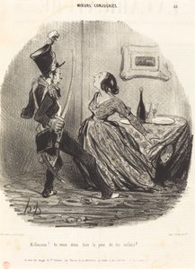 ¡Desgraciado! ¿quieres matar al padre de tus hijos? de Honoré Daumier