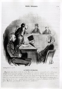 Matrimonio: Queja de adulterio. Ilustración de Honore Daumier (1808-1879), publicada en las noticias en “Charivari”, fechada el 20 de noviembre de 1840. de Honoré Daumier