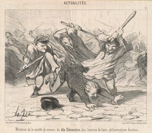 Miembros de la sociedad de socorro del Diez de Diciembre ... de Honoré Daumier