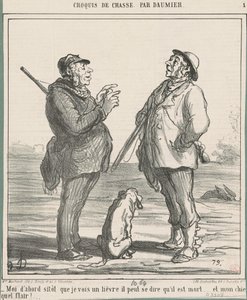 Yo primero, tan pronto como veo una liebre ... de Honoré Daumier