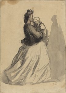 Madre y bebé de Honoré Daumier