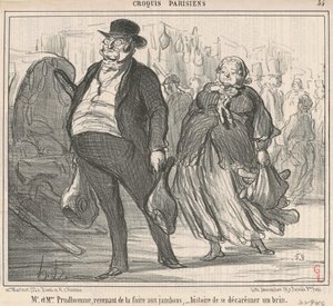 El Sr. y la Sra. Prudohomme regresando de la feria de Honoré Daumier