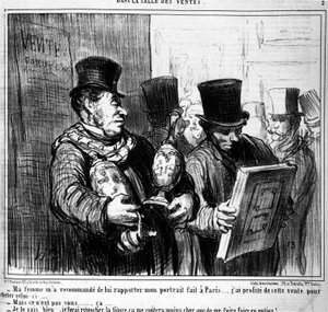 Mi esposa me recomendó que le trajera mi retrato hecho en París... Aproveché esta venta para comprar este... -Pero no eres tú... -Lo sé, haré que le retoquen la cara, me costará menos que hacerlo en de Honoré Daumier