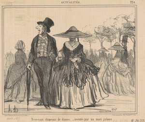 Nuevos sombreros de damas... de Honoré Daumier