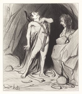 Edipo en la Esfinge de Honoré Daumier