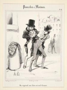 Recuperamos nuestra propiedad o la encontramos, lámina 11 de Proverbes et Maximes de Honoré Daumier