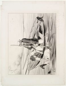 Barqueros Parisinos, lámina 14: Hombre al Agua, 1843 de Honoré Daumier