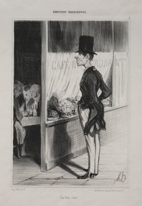 Emociones parisinas, lámina 3: ¡Tengo tres sous! de Honoré Daumier