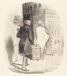 Parisino transportando a otro barrio... de Honoré Daumier
