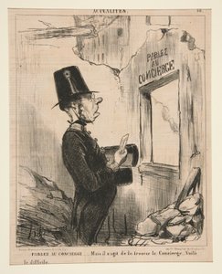 hablar con el conserje de Honoré Daumier