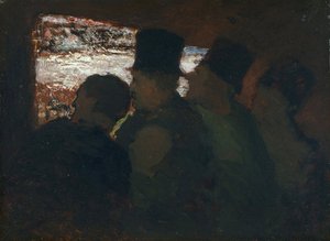 "Parterre" Audiencia en el teatro Pintura de Honore Daumier (1808-1879) 1858 Museo Nacional de Arte Occidental, Tokio Japón de Honoré Daumier