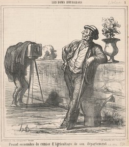 Posando como miembro del comité de agricultura... de Honoré Daumier