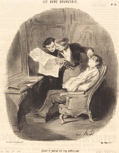 Cuando el periódico es demasiado interesante de Honoré Daumier