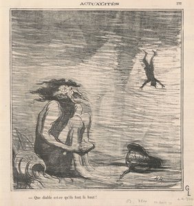 ¡Qué diablos están haciendo allá arriba! de Honoré Daumier