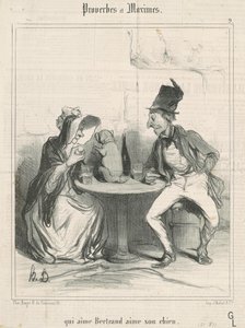 Quien ama a Bertrand ama a su perro de Honoré Daumier