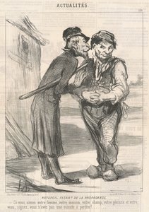 Ratapoil Fesant de la Propaganda: Si amas a tu esposa, tu casa, tu campo, tu novilla y tu ternero, firma, no tienes un minuto que perder! de Honoré Daumier
