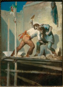 Albañiles peleando de Honoré Daumier