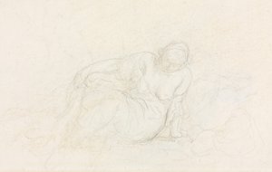 Reclining Woman Leaning on Her Arm (verso) de Honoré Daumier