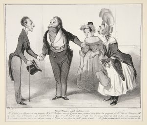 Agente matrimonial Robert-Macaire. (Macaire agente matrimonial.), pl. 16 de la serie Caricaturana, del disco Les Robert Macaires de Honoré Daumier