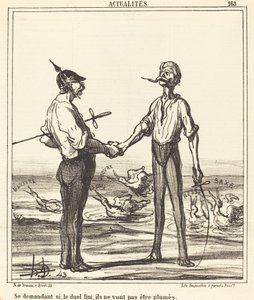 Preguntándose si, terminado el duelo, no serán desplumados de Honoré Daumier
