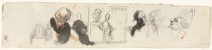 Bocetos de varias figuras (verso) de Honoré Daumier