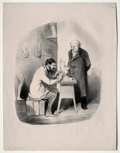 Los Artistas, lámina 2: Debes modelarme de esta manera algún día de Honoré Daumier