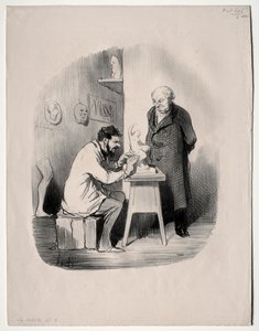 Los Artistas, lámina 2: Debes modelarme de esta manera algún día, 1848 de Honoré Daumier