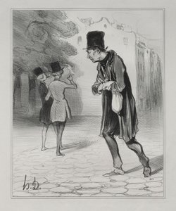 Los bohemios de París, lámina 4: El recolector de colillas de cigarros, 5 de diciembre de 1841 de Honoré Daumier
