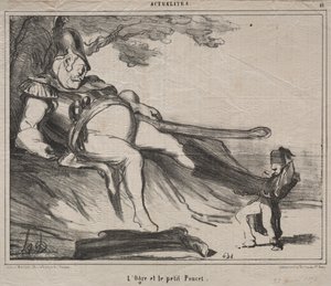 Los Cosacos para la Risa (lámina 61): El Ogro y su Pequeño Pulgarcito de Honoré Daumier