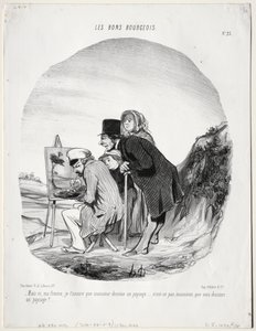 El buen burgués, Placa 23: Pero sí, querida, te aseguro que este caballero está dibujando..., 184 de Honoré Daumier