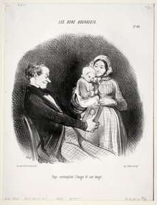 The Good Bourgeois, plate 40: Papa contemplates a likeness of his likeness