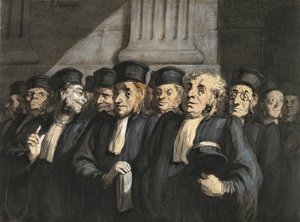Los abogados de la acusación, principios de 1860 de Honoré Daumier