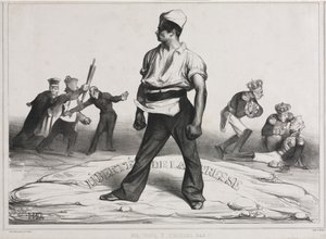 La Asociación Mensual, placa 20: ¡No te metas con eso!, 1834 de Honoré Daumier