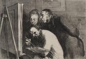 Los pintores: Los pintores y el burgués de Honoré Daumier