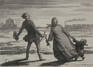 El ferrocarril: Demasiado tarde de Honoré Daumier