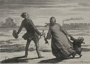 El ferrocarril: demasiado tarde de Honoré Daumier