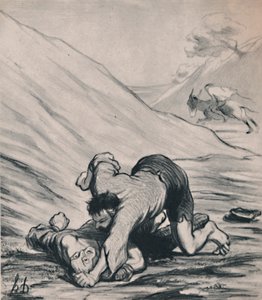Los ladrones y el burro, c. 1860s, 1946 de Honoré Daumier