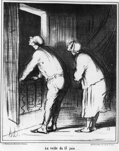 La víspera del 13 de junio..., caricatura de Honoré Daumier (1808-1879). "Charivari" de Honoré Daumier