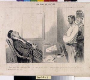 El pueblo de la justicia. Caricatura de Honoré Daumier (1808-1879), 37,5x28. Extracto del periódico Le Charivari, Museo de Bellas Artes, Palais Longchamp, Marsella. de Honoré Daumier