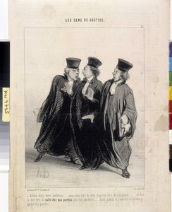 La gente de la justicia. Caricatura de Honoré Daumier (1808-1879), 37,5x28. Extracto del periódico "Le Charivari", Museo de Bellas Artes, Palais Longchamp, Marsella de Honoré Daumier