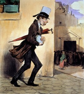 El ahorro llevando sus ahorros a la Caja de Ahorros. Litografía de Honoré Daumier (1808-1879) siglo XIX París, Museo Carnavalet de Honoré Daumier