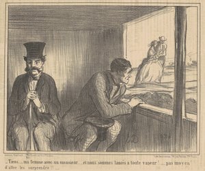 ¡Mira... mi esposa con un señor...! de Honoré Daumier