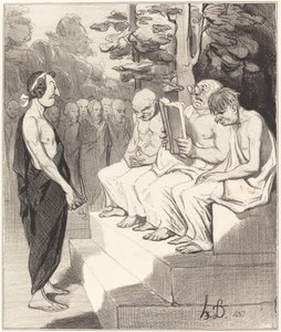 Telémaco interrogado por los sabios de Honoré Daumier