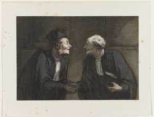 Dos abogados dándose la mano, c.1840 de Honoré Daumier