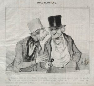Tipos parisinos, lámina 26: Sí, señor, su aire respetable me anima... de Honoré Daumier