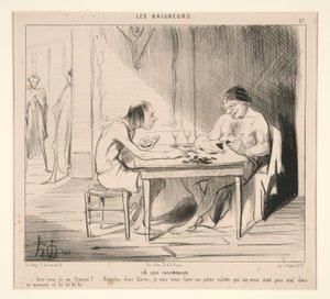 Un buen juego de palabras. ¿Tiene un seis, General? de Honoré Daumier